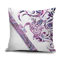 Mawhero Paua shell Kowhaiwhai Taniko Personalised Pillow Cover Turtle Tattoo Maori Tribal Style