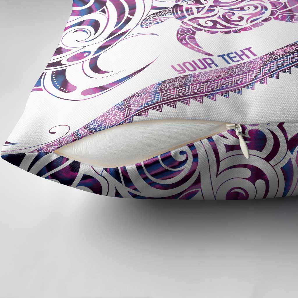 Mawhero Paua shell Kowhaiwhai Taniko Personalised Pillow Cover Turtle Tattoo Maori Tribal Style