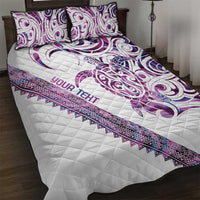 Mawhero Paua shell Kowhaiwhai Taniko Personalised Quilt Bed Set Turtle Tattoo Maori Tribal Style LT9 Pink - Polynesian Pride