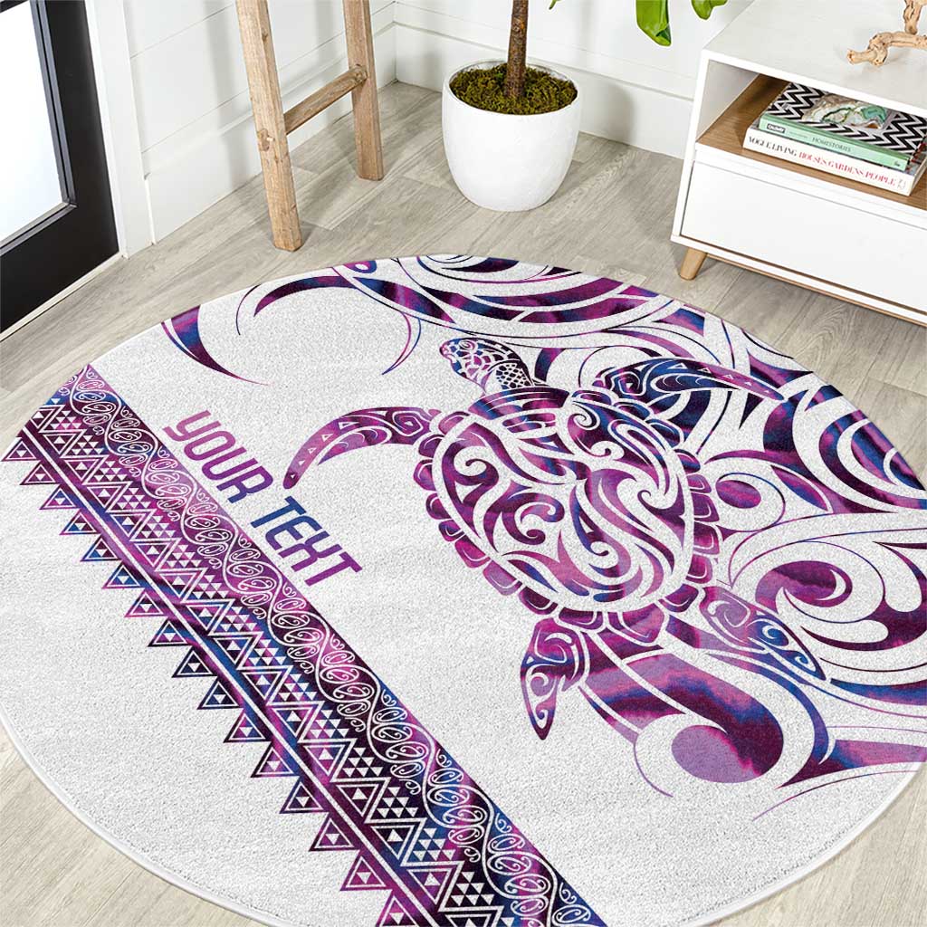 Mawhero Paua shell Kowhaiwhai Taniko Personalised Round Carpet Turtle Tattoo Maori Tribal Style LT9 Pink - Polynesian Pride
