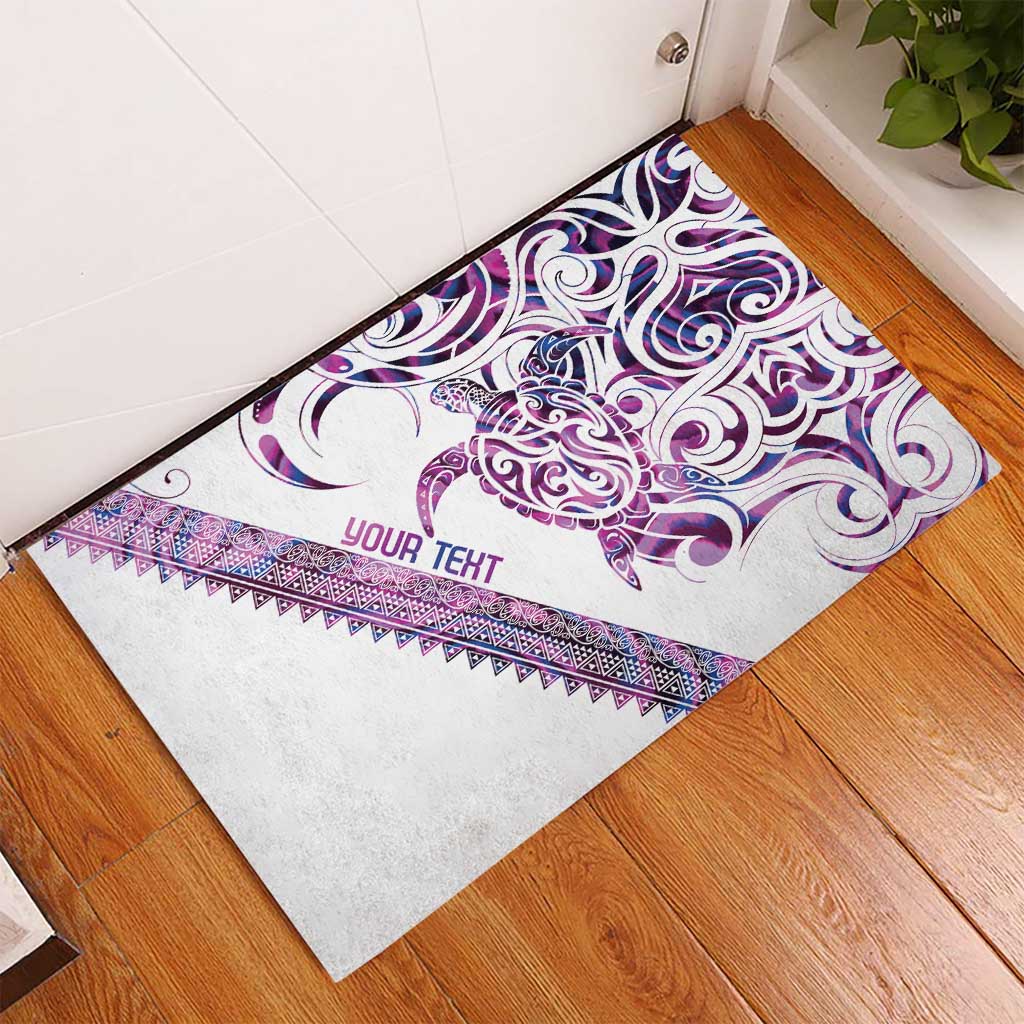 Mawhero Paua shell Kowhaiwhai Taniko Personalised Rubber Doormat Turtle Tattoo Maori Tribal Style
