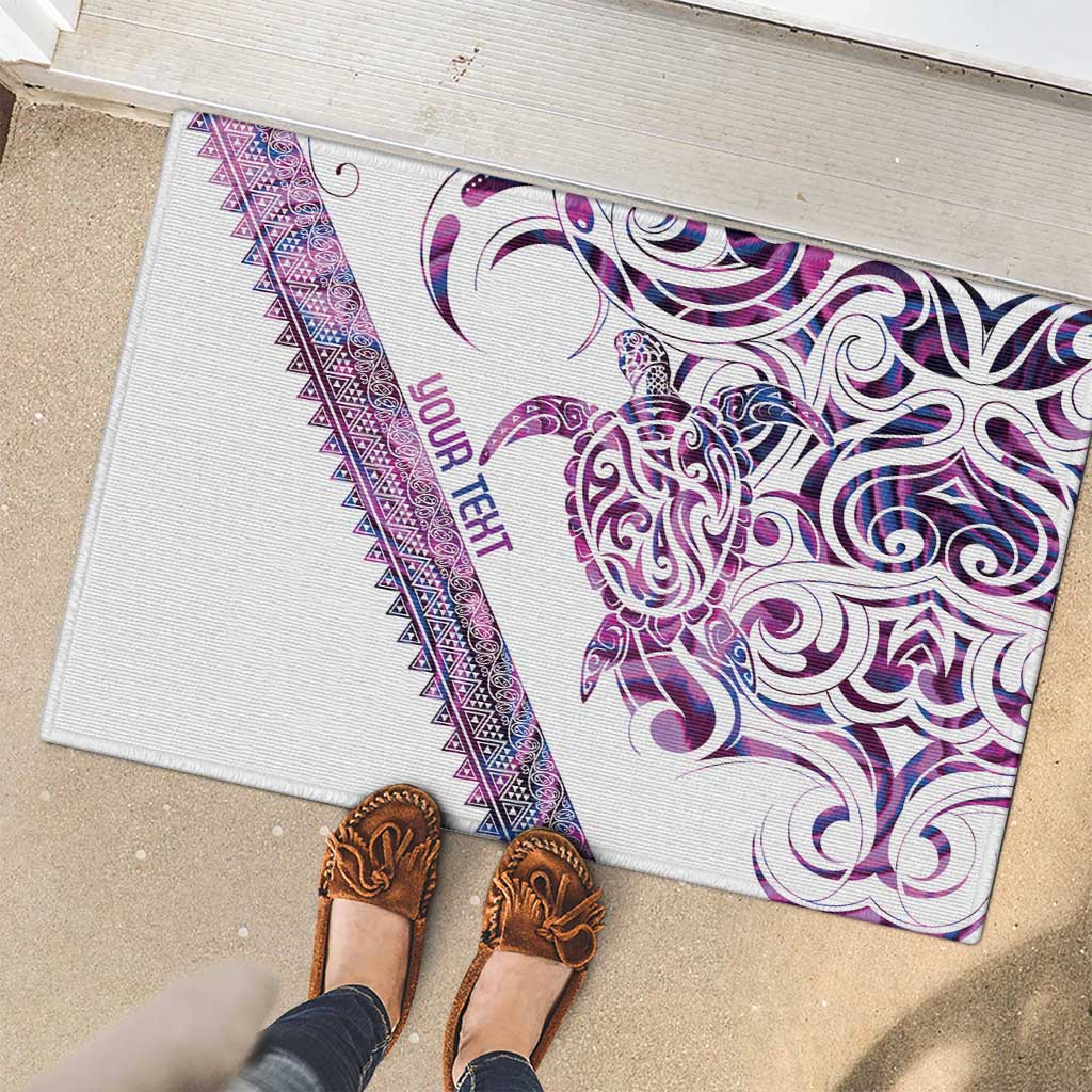 Mawhero Paua shell Kowhaiwhai Taniko Personalised Rubber Doormat Turtle Tattoo Maori Tribal Style