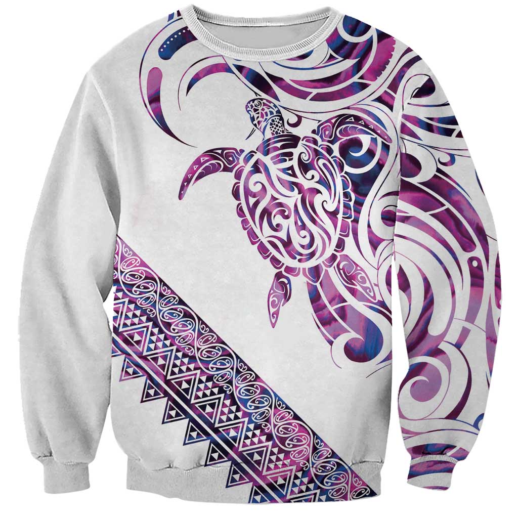 Mawhero Paua shell Kowhaiwhai Taniko Personalised Sweatshirt Turtle Tattoo Maori Tribal Style