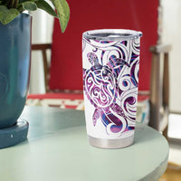 Mawhero Paua shell Kowhaiwhai Taniko Personalised Tumbler Cup Turtle Tattoo Maori Tribal Style