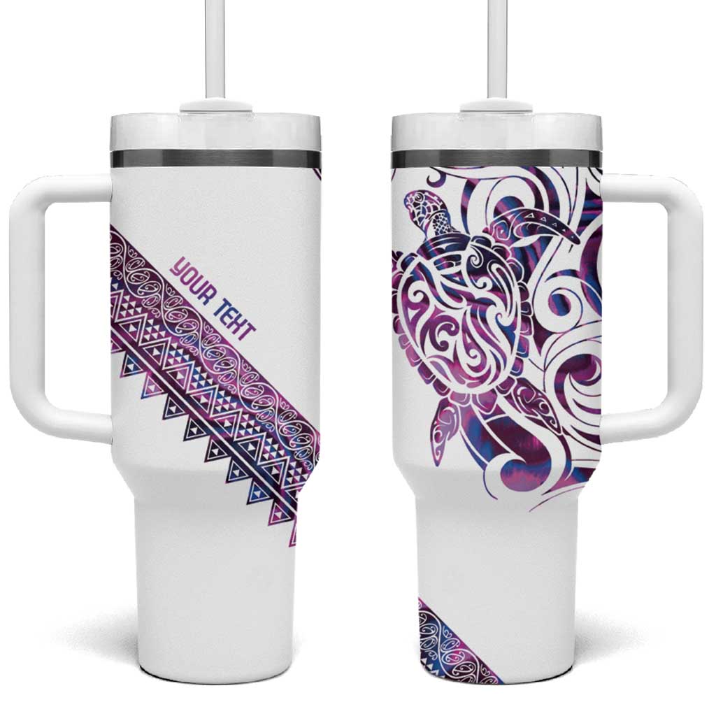 Mawhero Paua shell Kowhaiwhai Taniko Personalised Tumbler With Handle Turtle Tattoo Maori Tribal Style