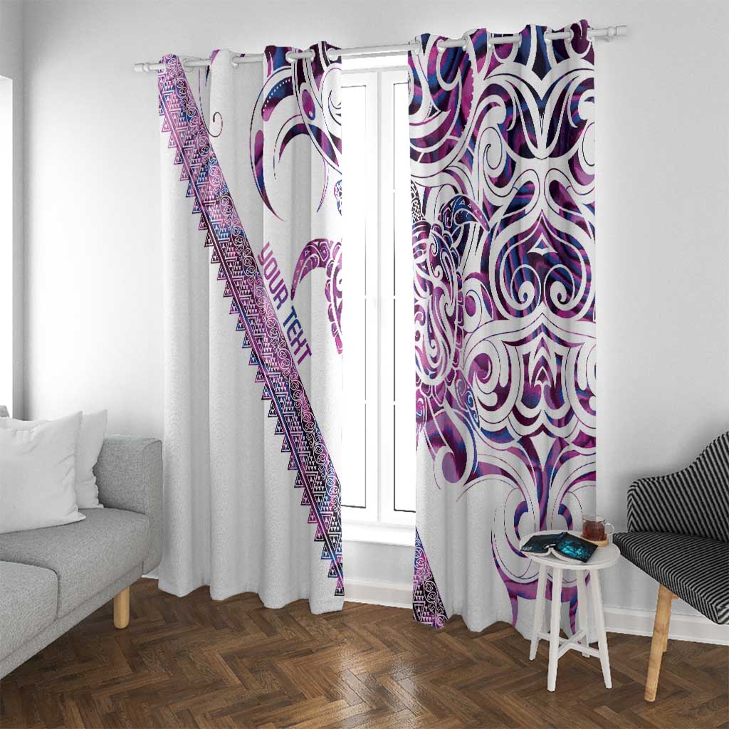 Mawhero Paua shell Kowhaiwhai Taniko Personalised Window Curtain Turtle Tattoo Maori Tribal Style