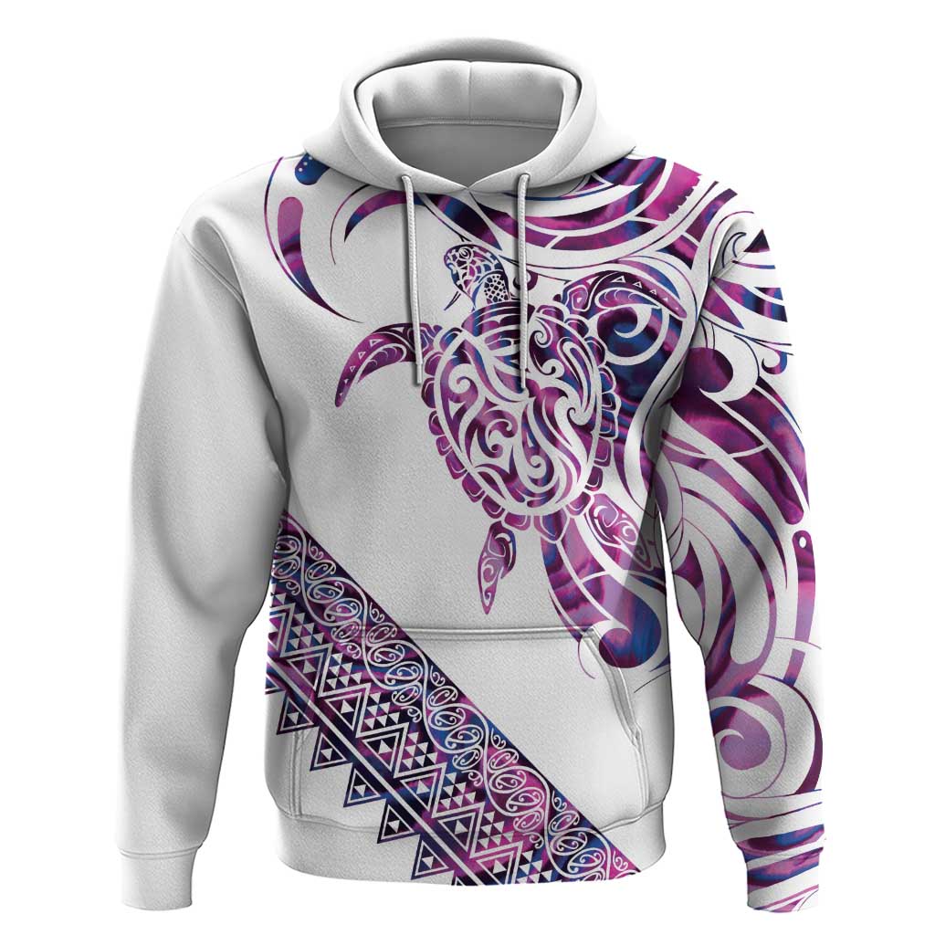 Mawhero Paua shell Kowhaiwhai Taniko Personalised Zip Hoodie Turtle Tattoo Maori Tribal Style