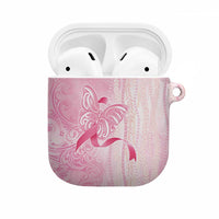 Breast Cancer Awareness AirPods Case Maile Pikake Lokelani Crown Flower Lei Inspired LT9 Pink - Polynesian Pride