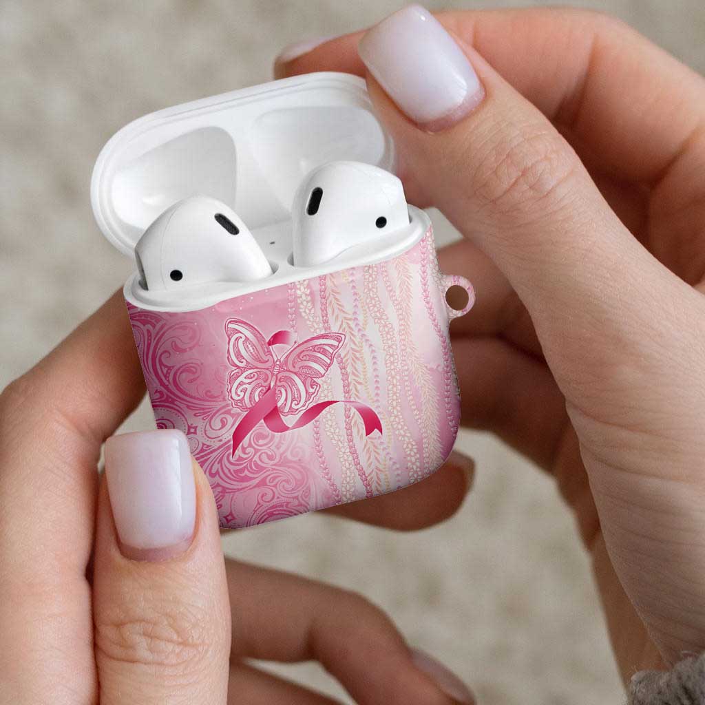 Breast Cancer Awareness AirPods Case Maile Pikake Lokelani Crown Flower Lei Inspired LT9 - Polynesian Pride