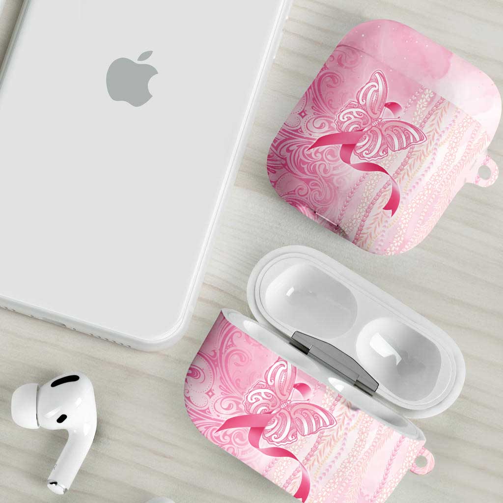 Breast Cancer Awareness AirPods Case Maile Pikake Lokelani Crown Flower Lei Inspired LT9 - Polynesian Pride