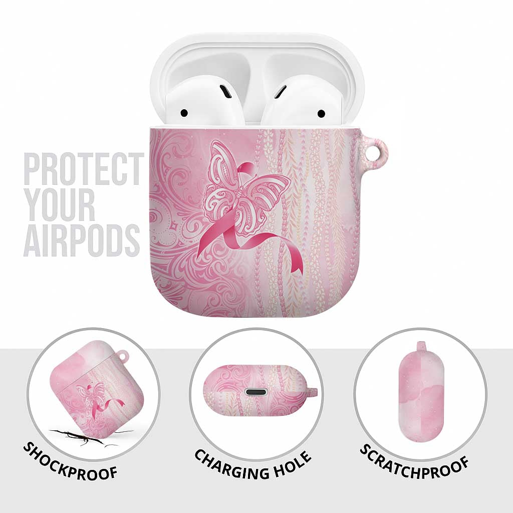 Breast Cancer Awareness AirPods Case Maile Pikake Lokelani Crown Flower Lei Inspired LT9 - Polynesian Pride