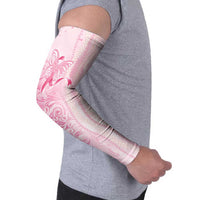 Breast Cancer Awareness Arm Sleeves Maile Pikake Lokelani Crown Flower Lei Inspired LT9 - Polynesian Pride