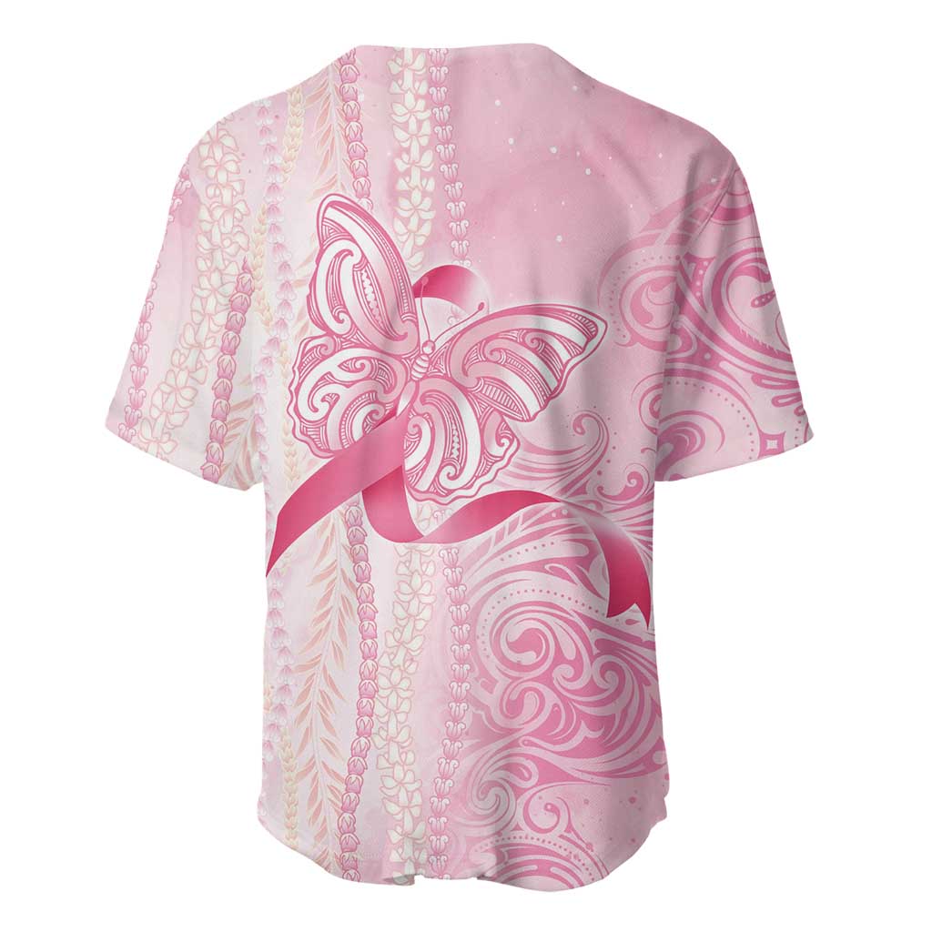Breast Cancer Awareness Baseball Jersey Maile Pikake Lokelani Crown Flower Lei Inspired