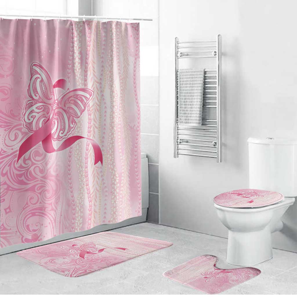 Breast Cancer Awareness Bathroom Set Maile Pikake Lokelani Crown Flower Lei Inspired