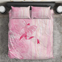 Breast Cancer Awareness Bedding Set Maile Pikake Lokelani Crown Flower Lei Inspired