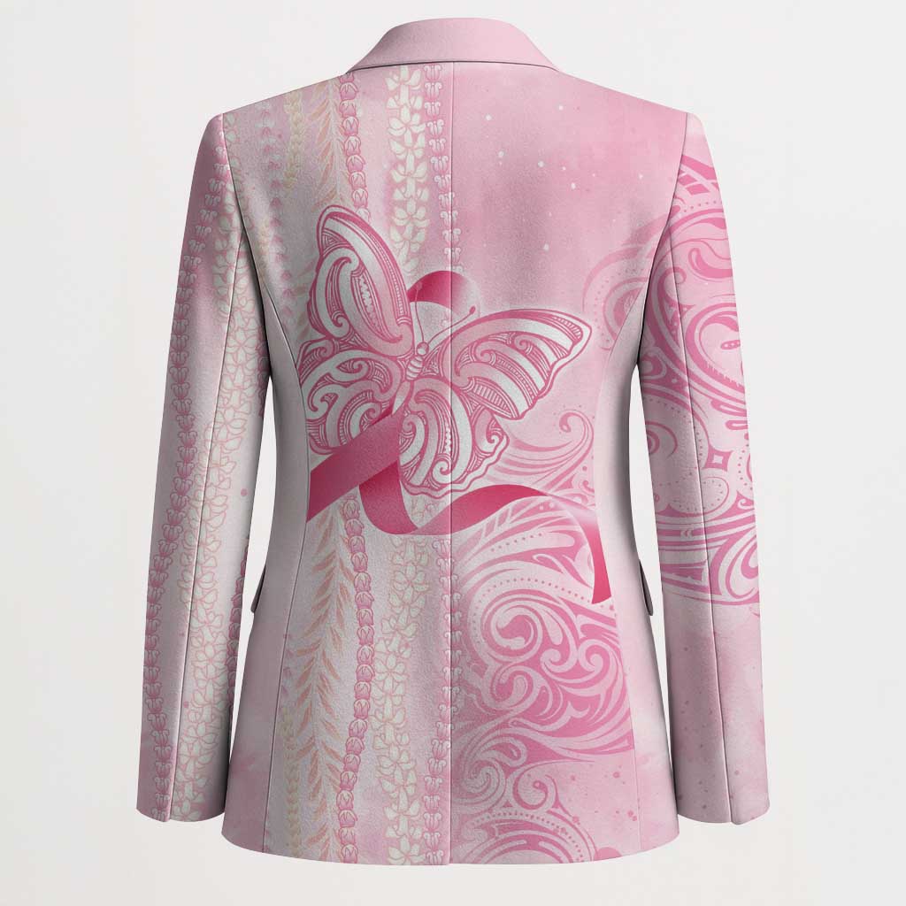Breast Cancer Awareness Blazer Maile Pikake Lokelani Crown Flower Lei Inspired