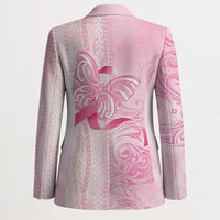 Breast Cancer Awareness Blazer Maile Pikake Lokelani Crown Flower Lei Inspired