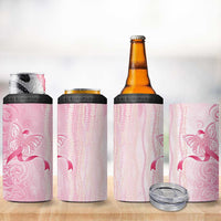 Breast Cancer Awareness 4 in 1 Can Cooler Tumbler Maile Pikake Lokelani Crown Flower Lei Inspired