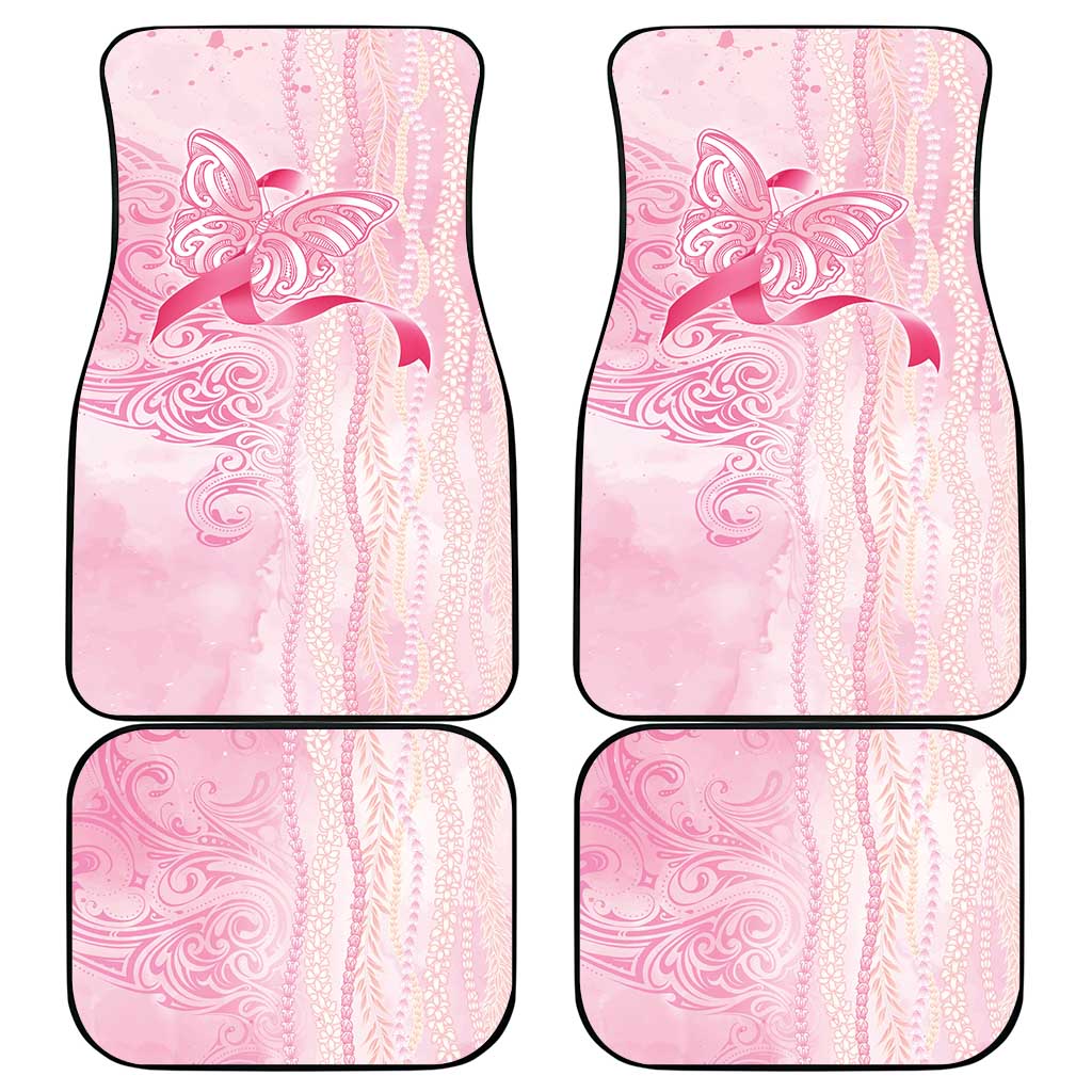 Breast Cancer Awareness Car Mats Maile Pikake Lokelani Crown Flower Lei Inspired LT9 - Polynesian Pride