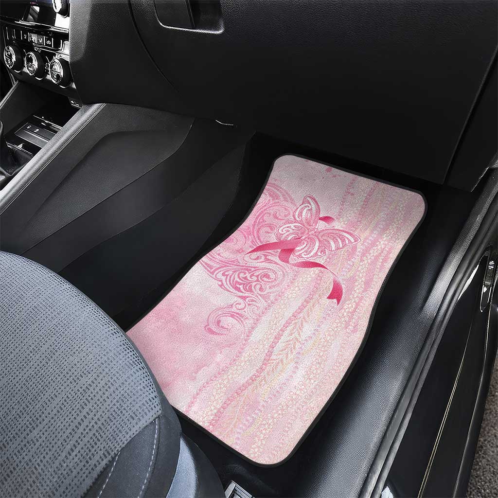 Breast Cancer Awareness Car Mats Maile Pikake Lokelani Crown Flower Lei Inspired LT9 - Polynesian Pride