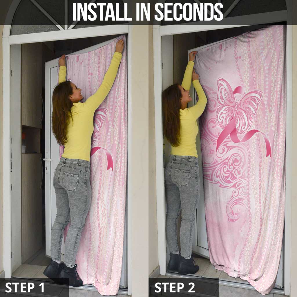 Breast Cancer Awareness Door Cover Maile Pikake Lokelani Crown Flower Lei Inspired