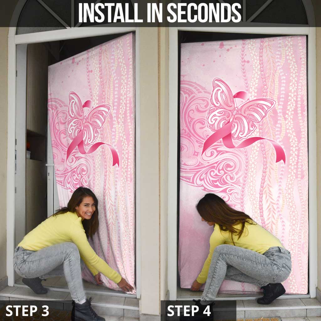 Breast Cancer Awareness Door Cover Maile Pikake Lokelani Crown Flower Lei Inspired