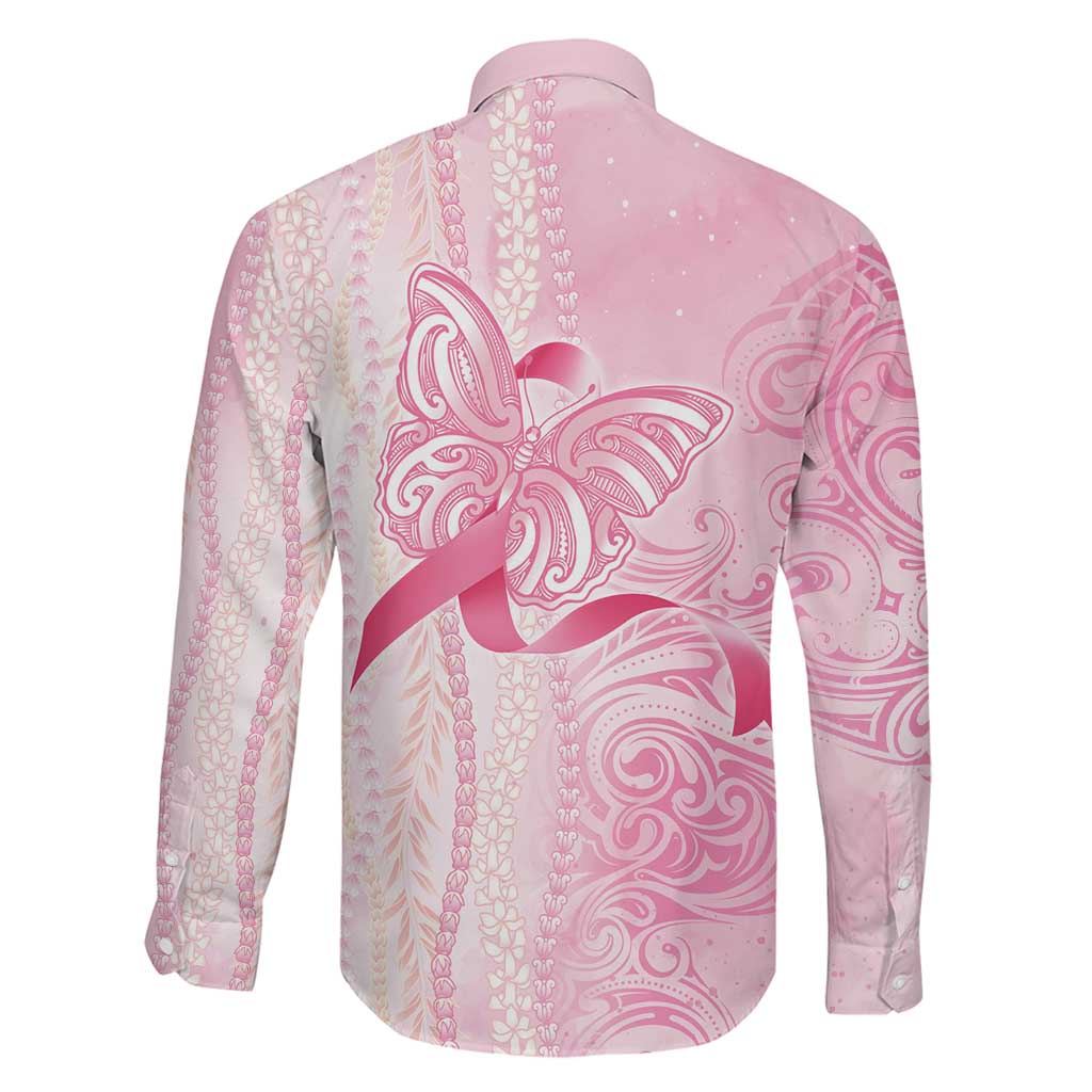 Breast Cancer Awareness Family Matching Summer Maxi Dress and Hawaiian Shirt Maile Pikake Lokelani Crown Flower Lei Inspired LT9 - Polynesian Pride