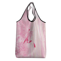 Breast Cancer Awareness Grocery Bag Maile Pikake Lokelani Crown Flower Lei Inspired LT9 - Polynesian Pride