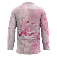 Breast Cancer Awareness Hockey Jersey Maile Pikake Lokelani Crown Flower Lei Inspired