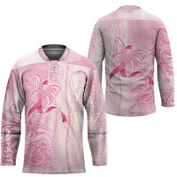 Breast Cancer Awareness Hockey Jersey Maile Pikake Lokelani Crown Flower Lei Inspired