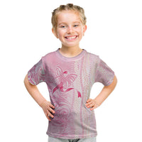 Breast Cancer Awareness Kid T Shirt Maile Pikake Lokelani Crown Flower Lei Inspired LT9 Pink - Polynesian Pride