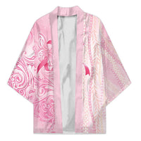 Breast Cancer Awareness Kimono Maile Pikake Lokelani Crown Flower Lei Inspired LT9 Unisex Pink - Polynesian Pride