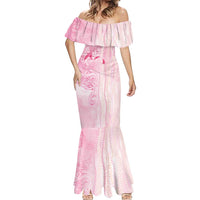 Breast Cancer Awareness Mermaid Dress Maile Pikake Lokelani Crown Flower Lei Inspired