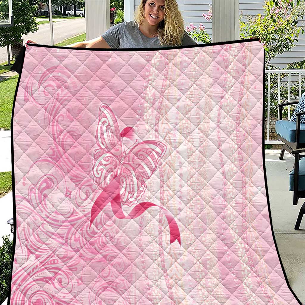 Breast Cancer Awareness Quilt Maile Pikake Lokelani Crown Flower Lei Inspired