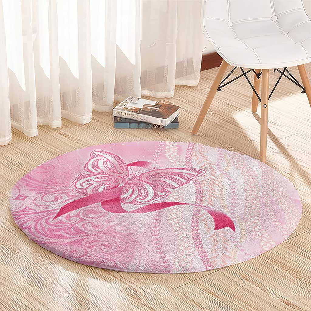 Breast Cancer Awareness Round Carpet Maile Pikake Lokelani Crown Flower Lei Inspired