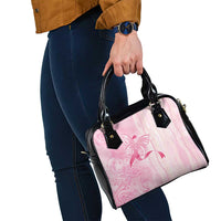 Breast Cancer Awareness Shoulder Handbag Maile Pikake Lokelani Crown Flower Lei Inspired LT9 - Polynesian Pride
