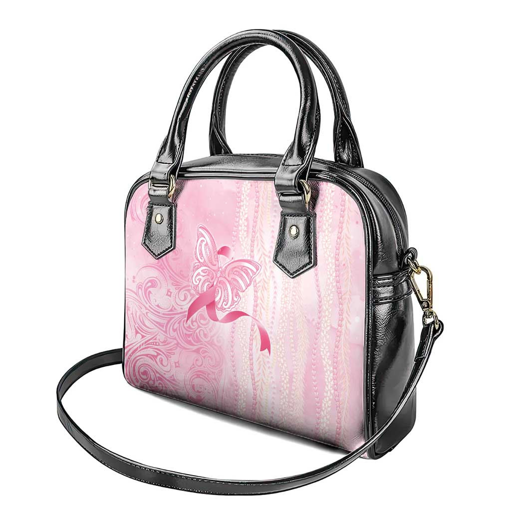 Breast Cancer Awareness Shoulder Handbag Maile Pikake Lokelani Crown Flower Lei Inspired LT9 - Polynesian Pride