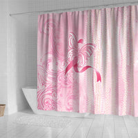 Breast Cancer Awareness Shower Curtain Maile Pikake Lokelani Crown Flower Lei Inspired LT9 - Polynesian Pride