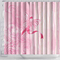 Breast Cancer Awareness Shower Curtain Maile Pikake Lokelani Crown Flower Lei Inspired LT9 - Polynesian Pride