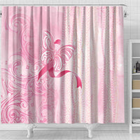 Breast Cancer Awareness Shower Curtain Maile Pikake Lokelani Crown Flower Lei Inspired LT9 - Polynesian Pride