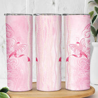 Breast Cancer Awareness Skinny Tumbler Maile Pikake Lokelani Crown Flower Lei Inspired