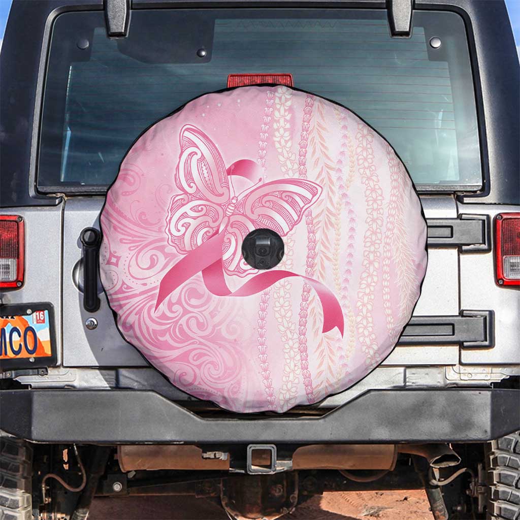 Breast Cancer Awareness Spare Tire Cover Maile Pikake Lokelani Crown Flower Lei Inspired