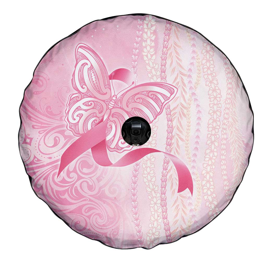 Breast Cancer Awareness Spare Tire Cover Maile Pikake Lokelani Crown Flower Lei Inspired
