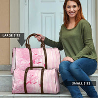 Breast Cancer Awareness Travel Bag Maile Pikake Lokelani Crown Flower Lei Inspired
