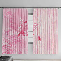 Breast Cancer Awareness Window Curtain Maile Pikake Lokelani Crown Flower Lei Inspired LT9 With Hooks Pink - Polynesian Pride