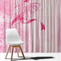 Breast Cancer Awareness Window Curtain Maile Pikake Lokelani Crown Flower Lei Inspired LT9 - Polynesian Pride