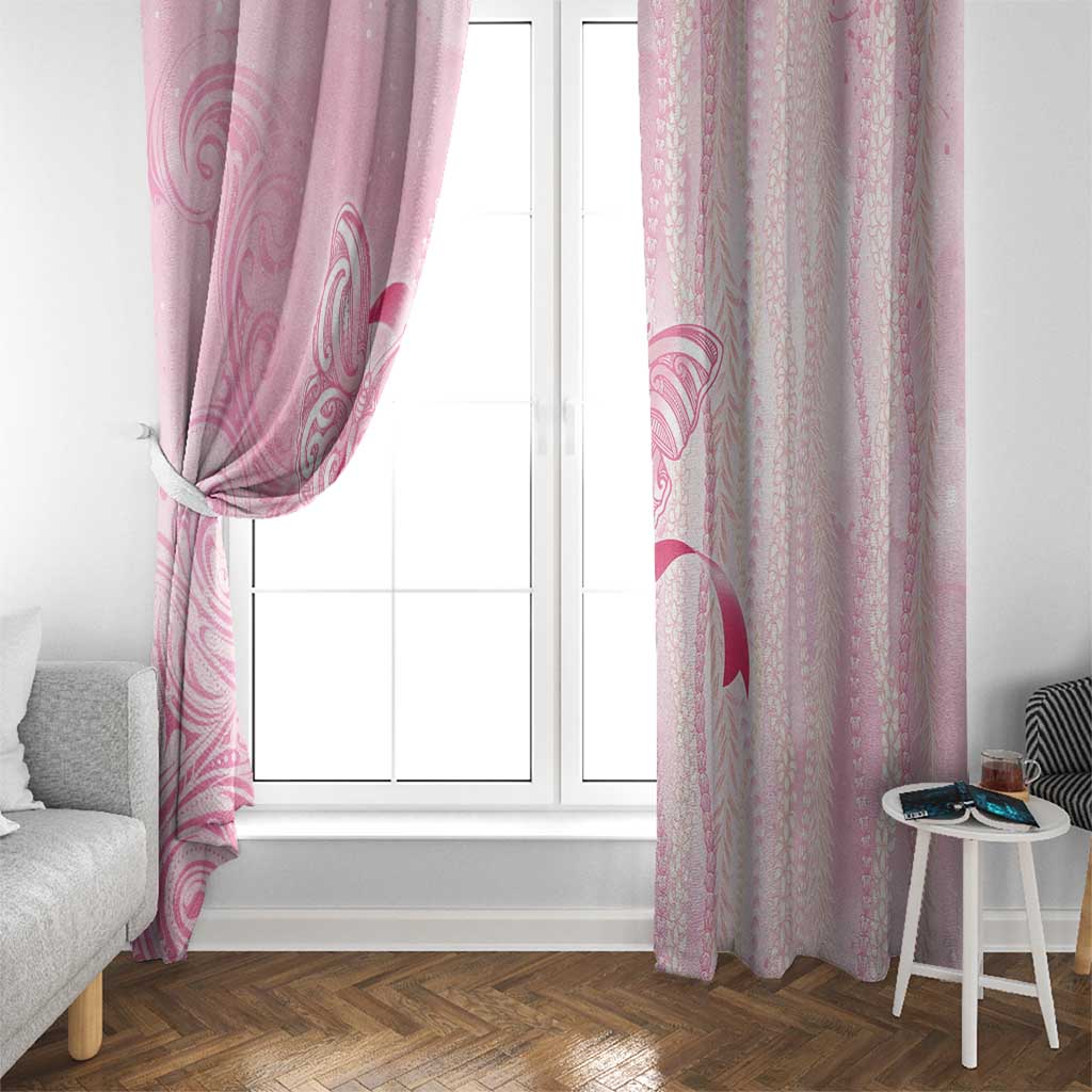 Breast Cancer Awareness Window Curtain Maile Pikake Lokelani Crown Flower Lei Inspired LT9 - Polynesian Pride