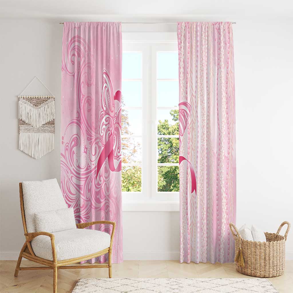 Breast Cancer Awareness Window Curtain Maile Pikake Lokelani Crown Flower Lei Inspired LT9 - Polynesian Pride