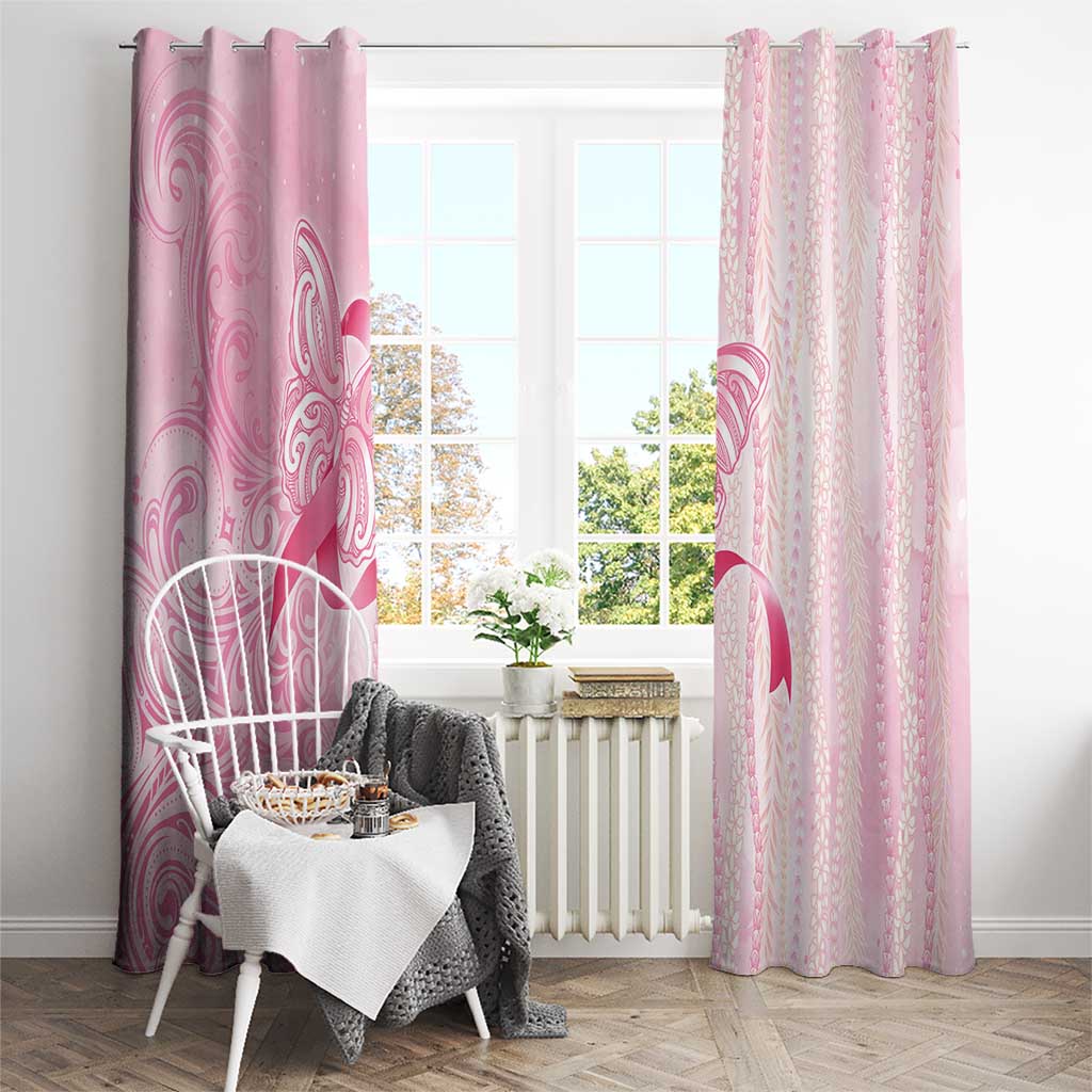Breast Cancer Awareness Window Curtain Maile Pikake Lokelani Crown Flower Lei Inspired LT9 - Polynesian Pride
