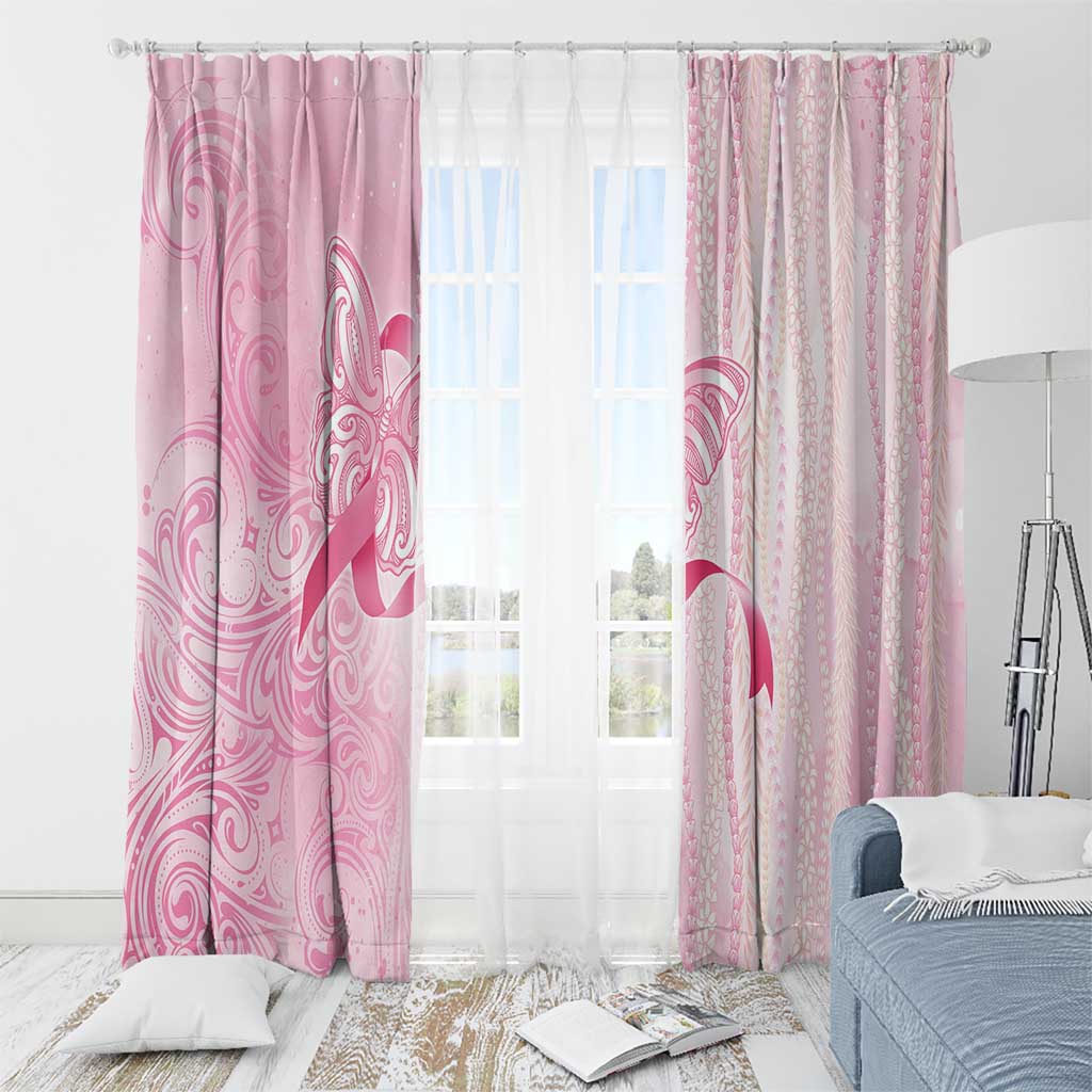 Breast Cancer Awareness Window Curtain Maile Pikake Lokelani Crown Flower Lei Inspired LT9 - Polynesian Pride
